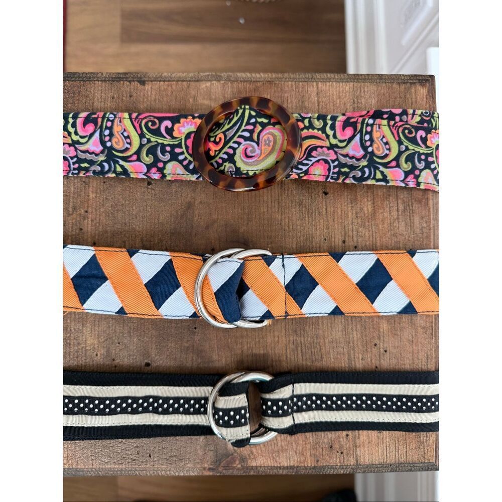 3 Talbots Fabric Adjustable Belts M